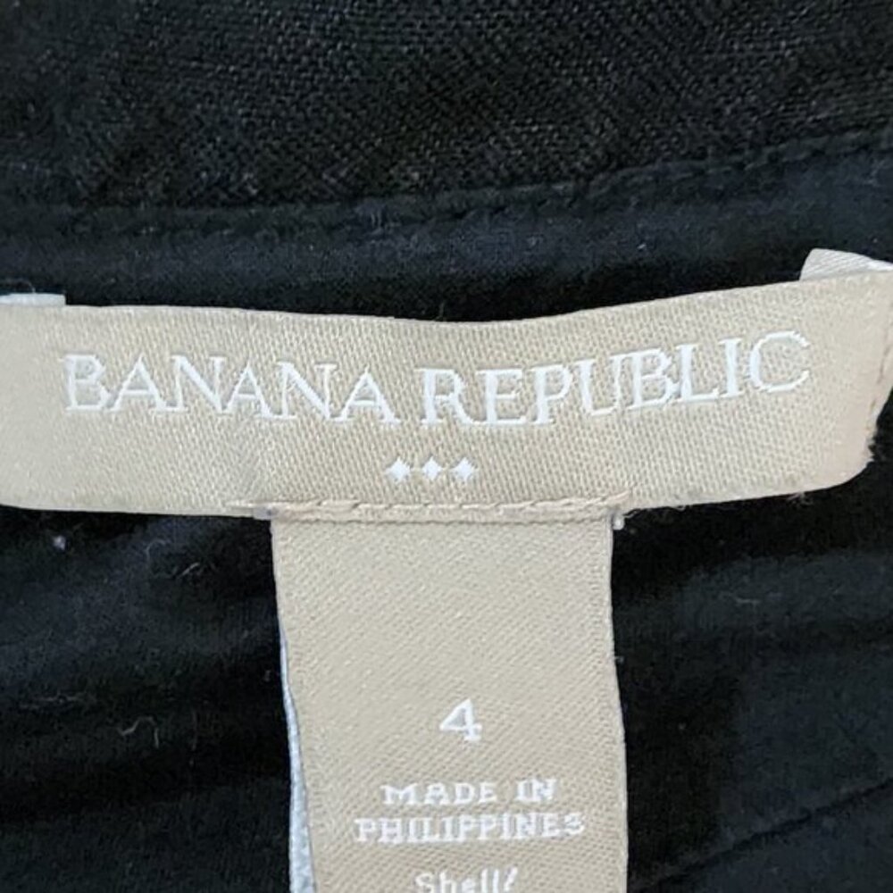 Banana Republic Black 55% Linen Button Front Shirt Dress - Picture 5 of 6